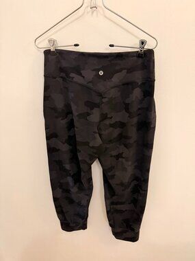 Lululemon Align High Rise Crop Jogger Black Camo Leggings